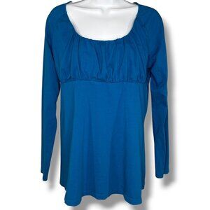 Sundance Teal Blue Empire Waist Long Sleeve Top Romantic whimsy fairy